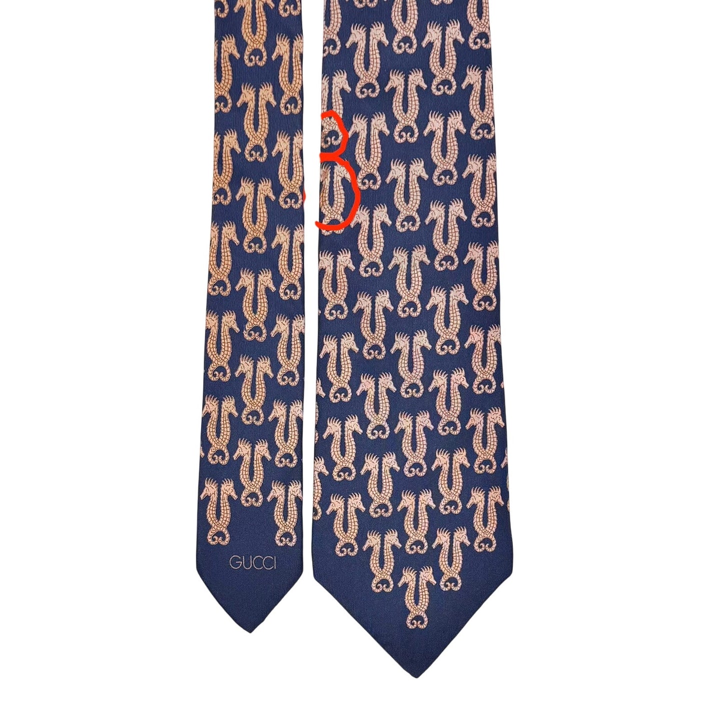 Gucci Seahorse Pattern Tie