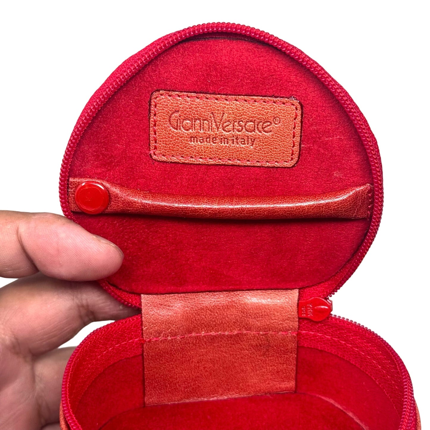 Versace Red Zipper Pouch