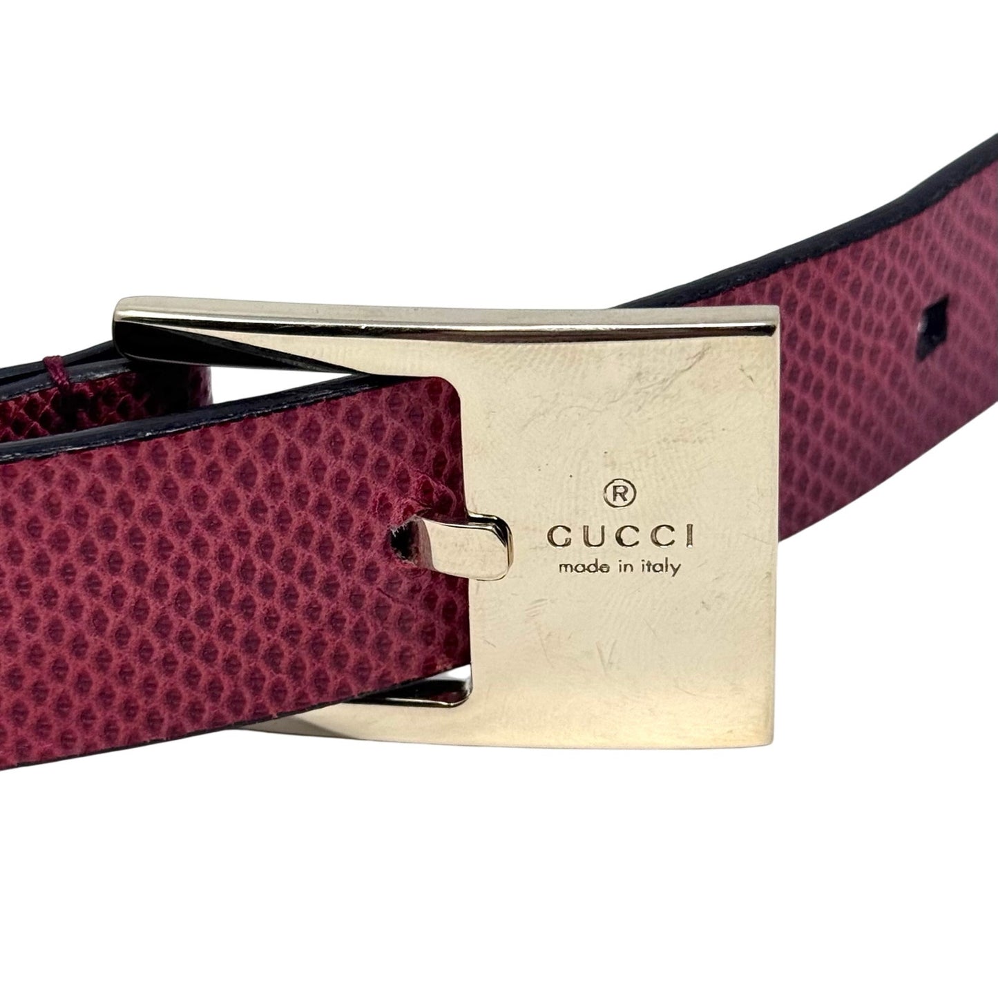 Gucci Red Lizard Skin Belt