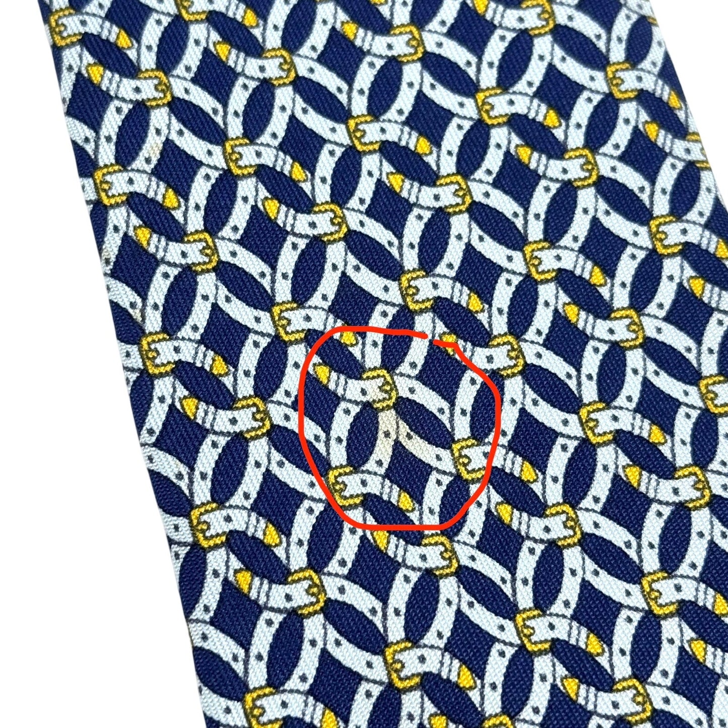 Hermes Buckle Pattern Tie