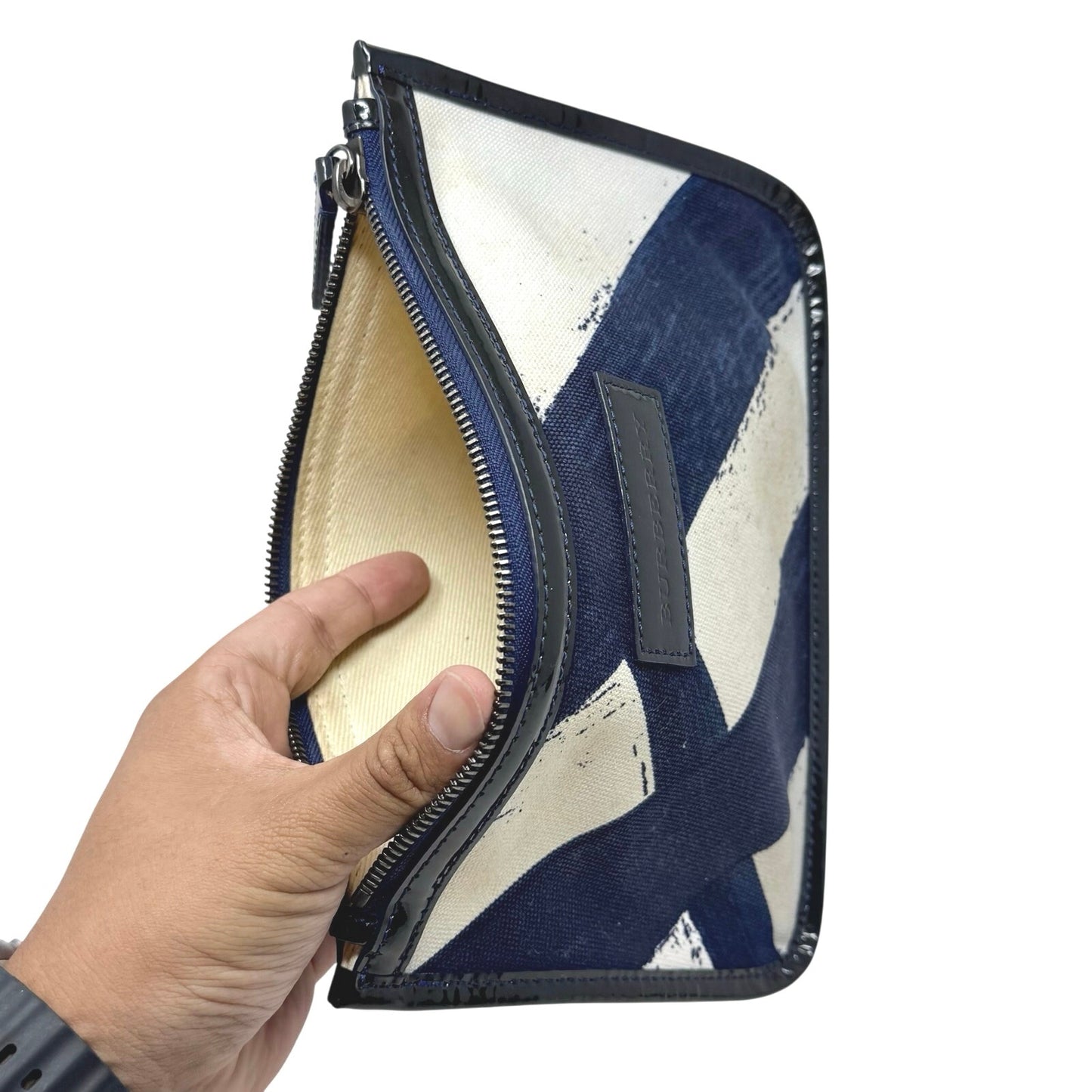 Burberry Striped Canvas Pouch