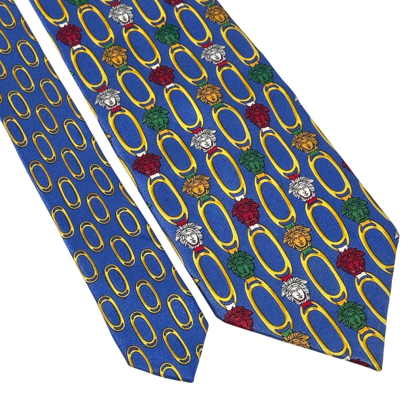 Versace Blue Medusa Tie