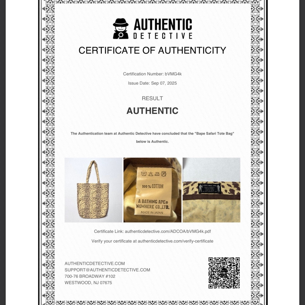 Bape Archive Safari Tote Bag