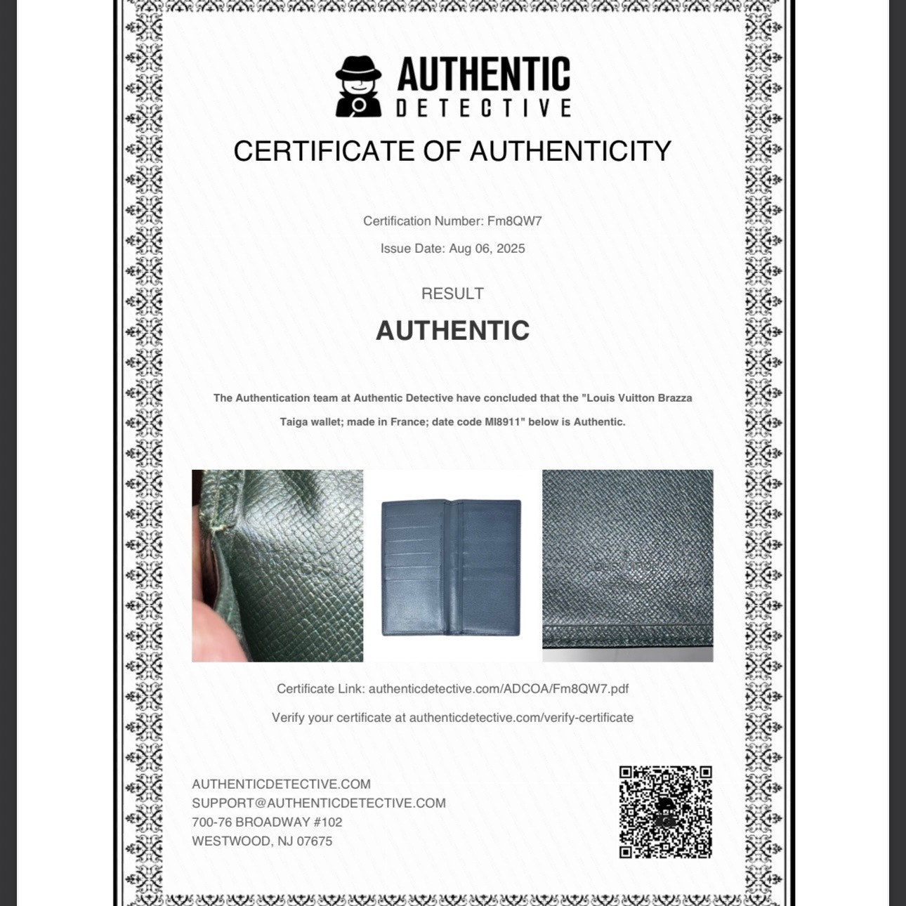 Louis Vuitton Long Wallet / Passport Case