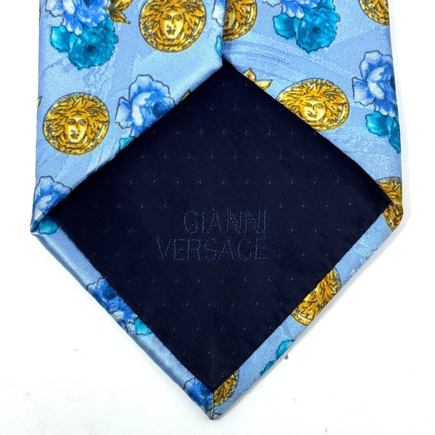 Versace Sky Blue Medusa Tie