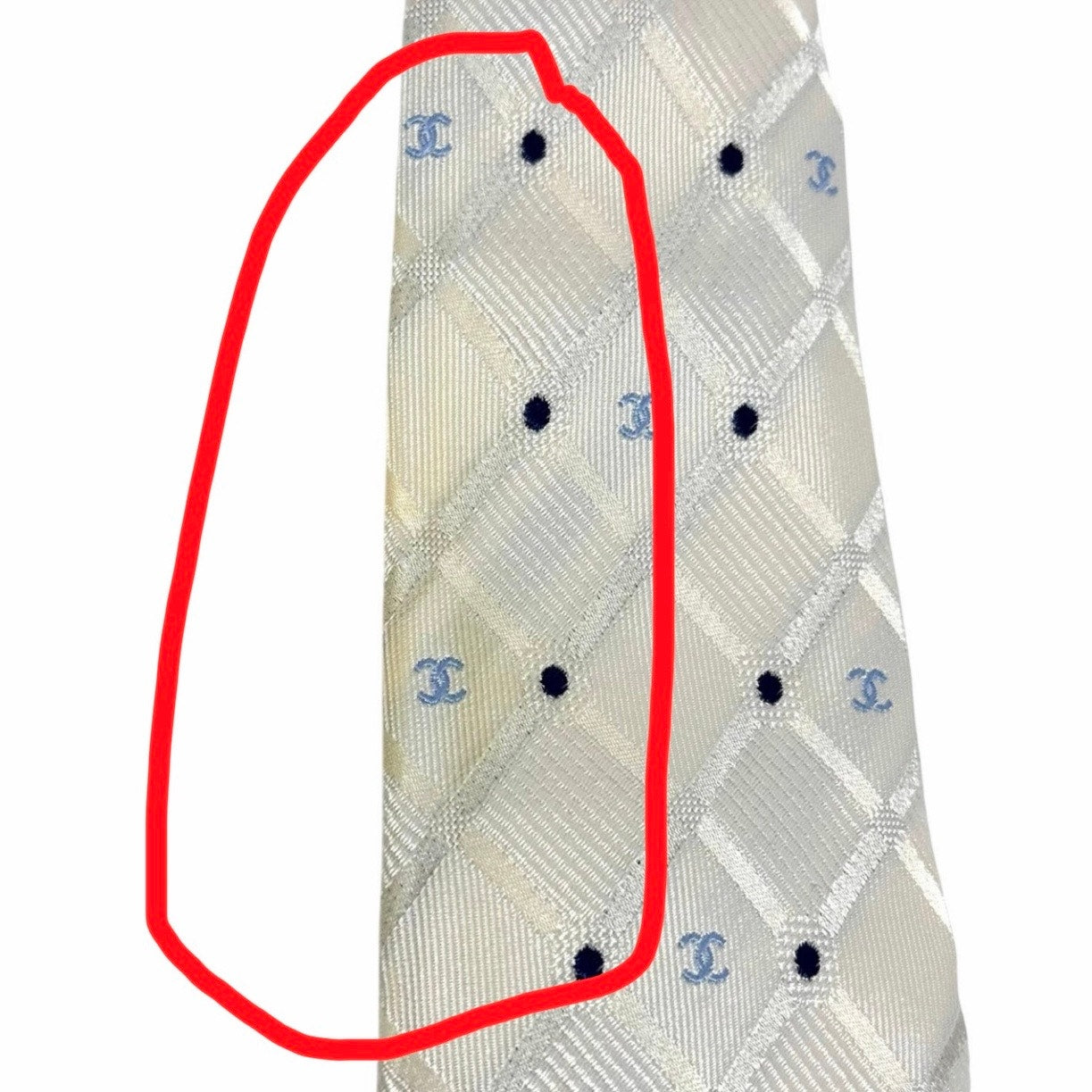 Chanel ‘CC’ Beige Pattern Tie
