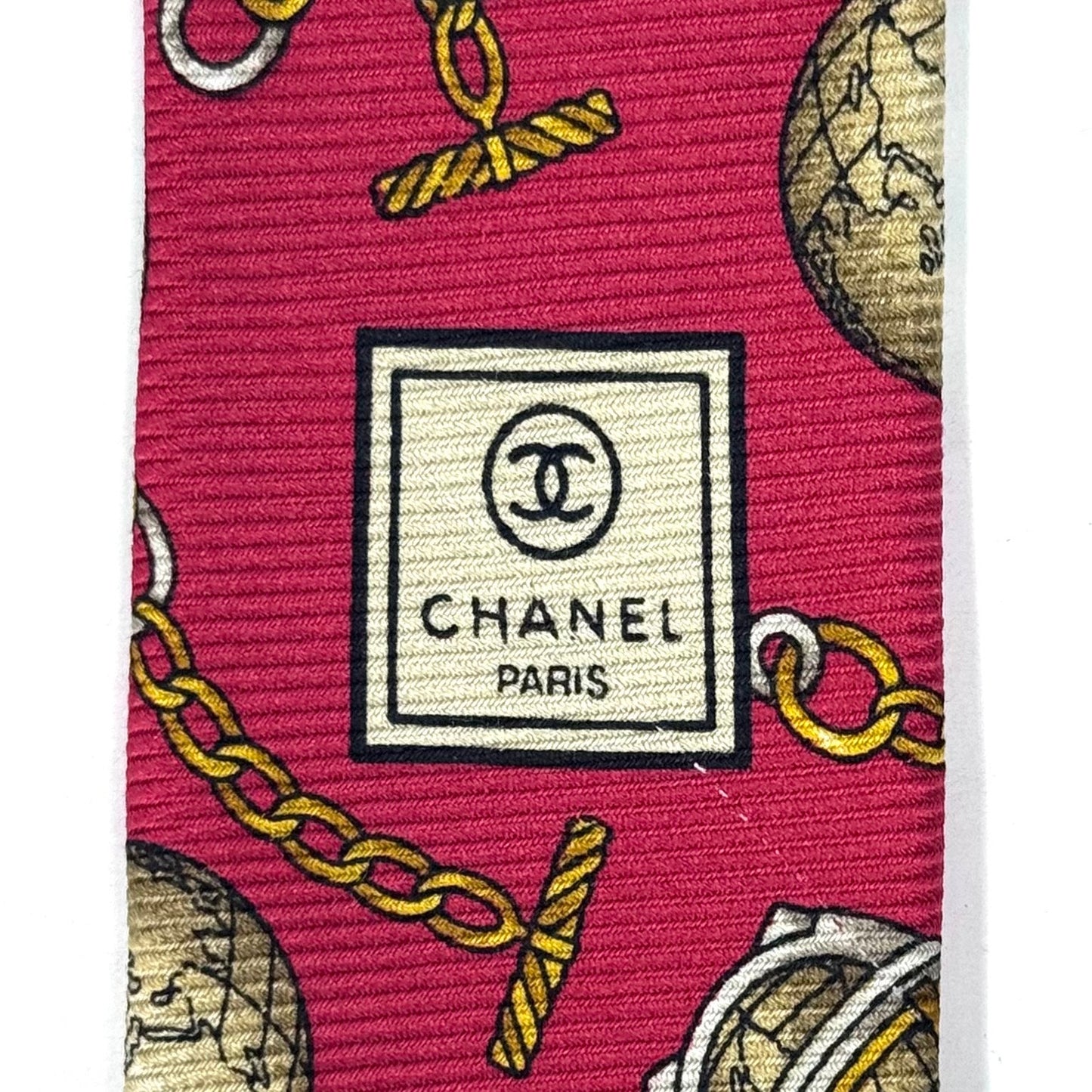 Chanel Globe Pattern Tie