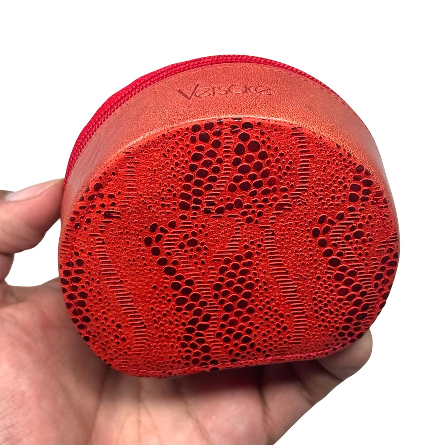 Versace Red Zipper Pouch