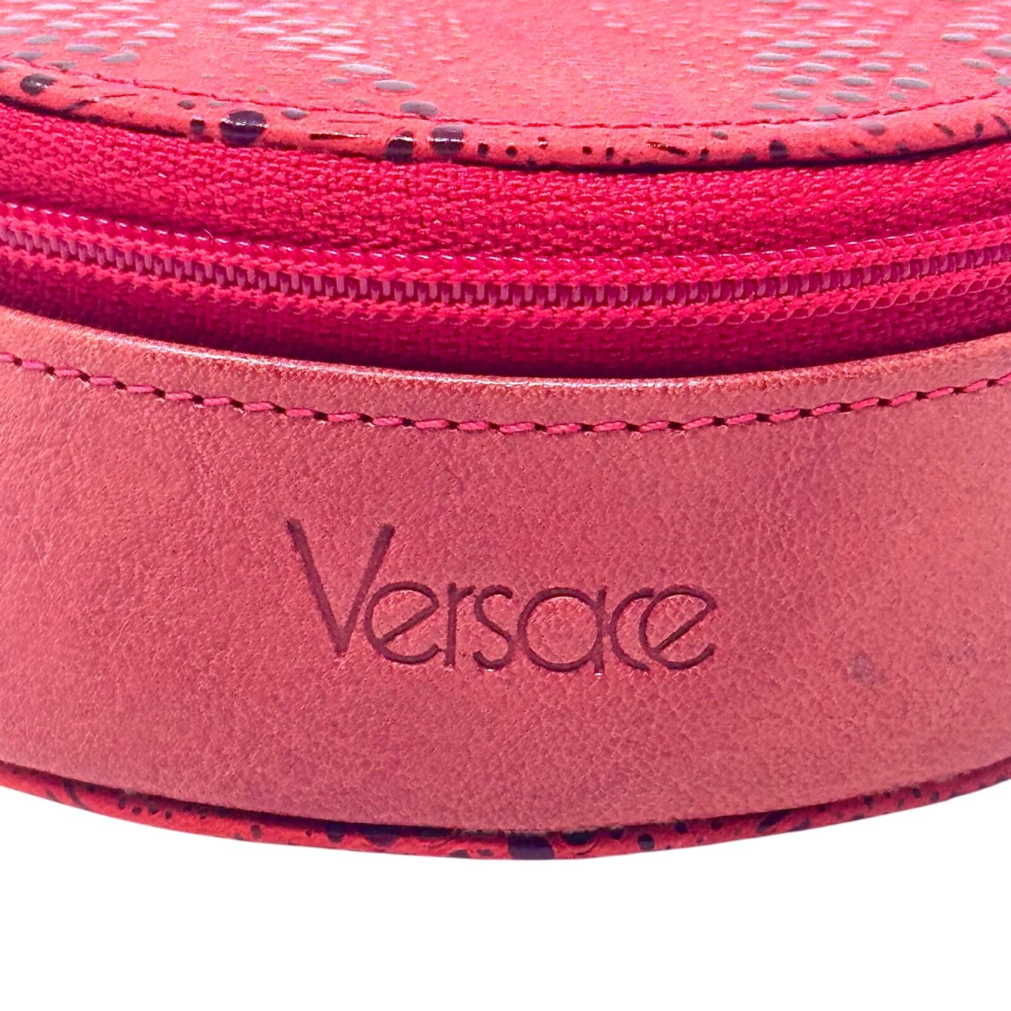 Versace Red Zipper Pouch