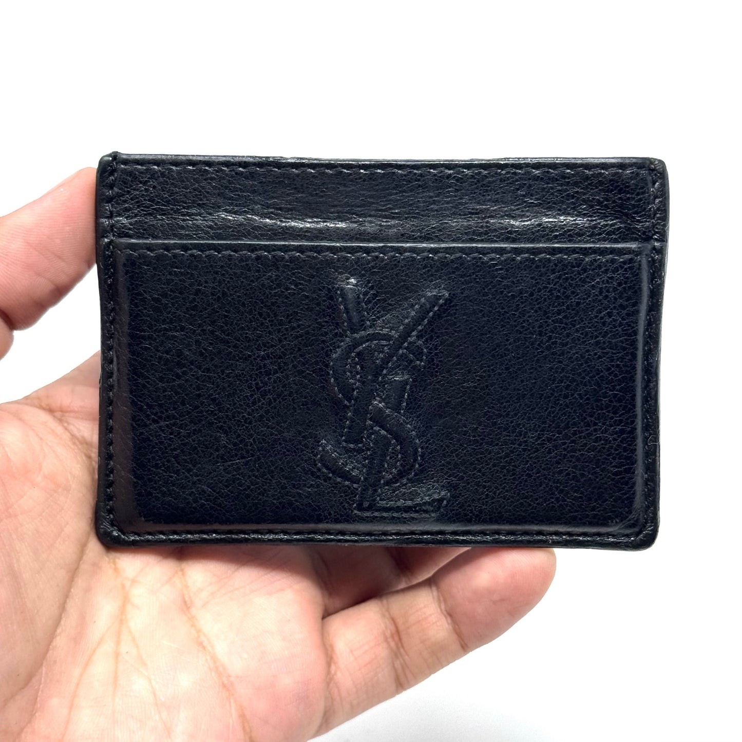 YSL All Black Cardholder Wallet