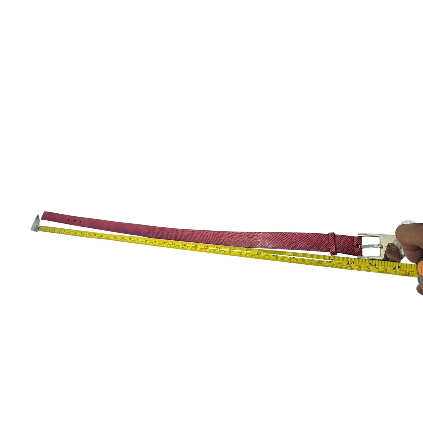 Gucci Red Lizard Skin Belt