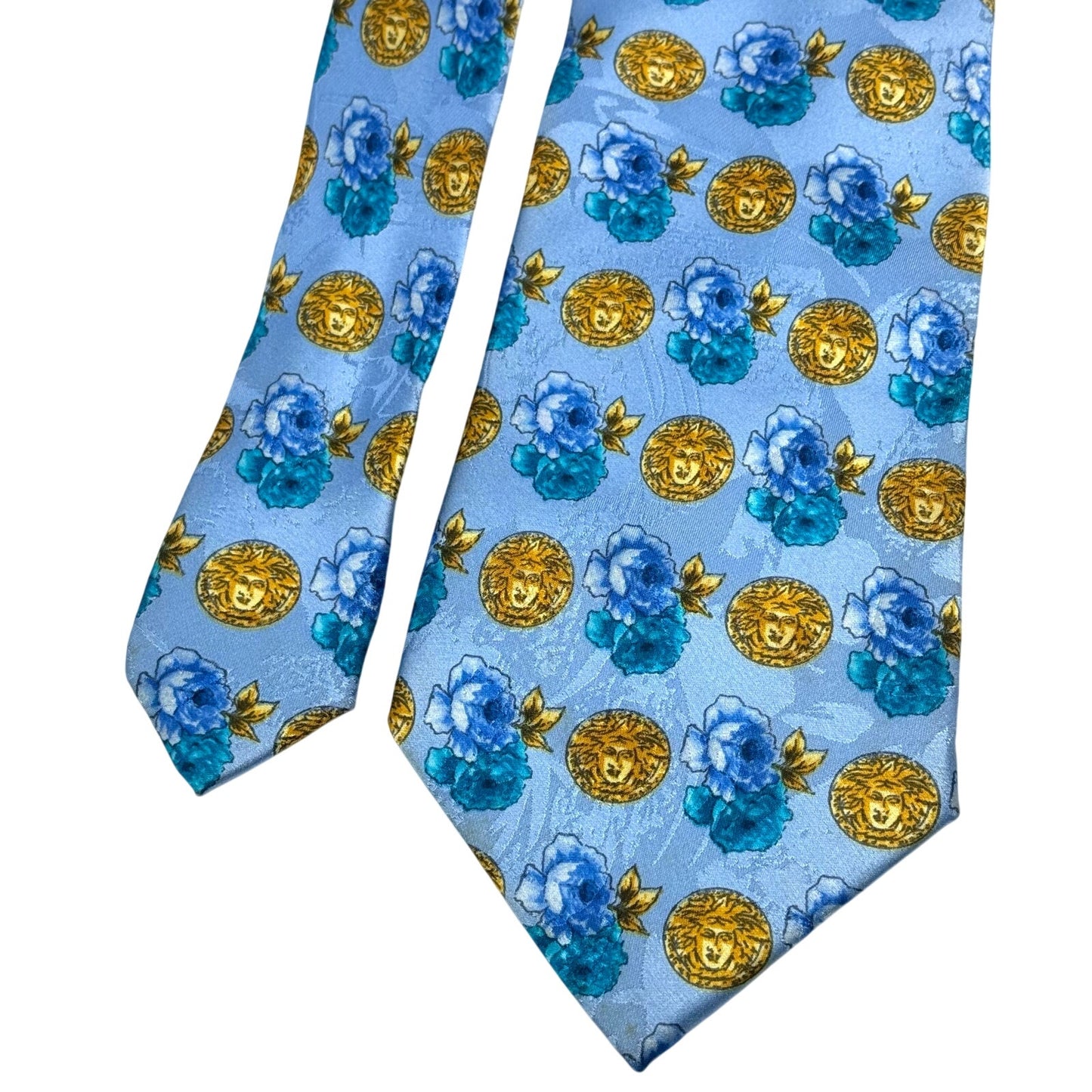Versace Sky Blue Medusa Tie