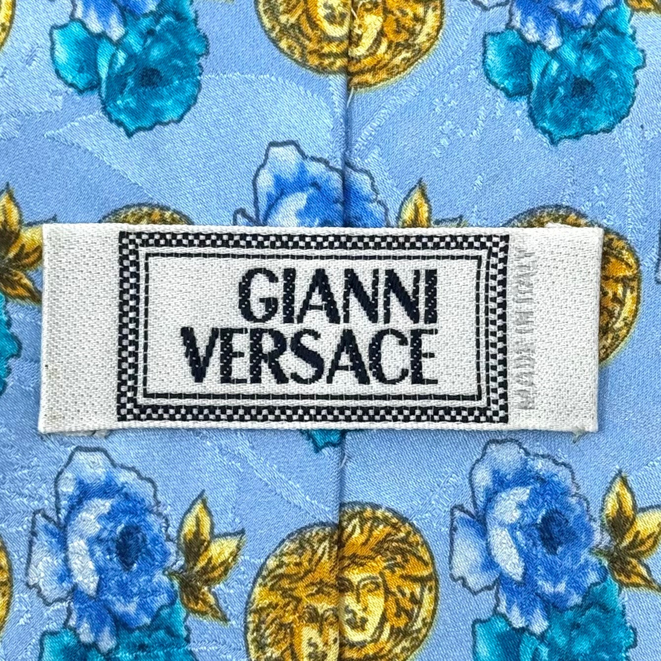 Versace Sky Blue Medusa Tie