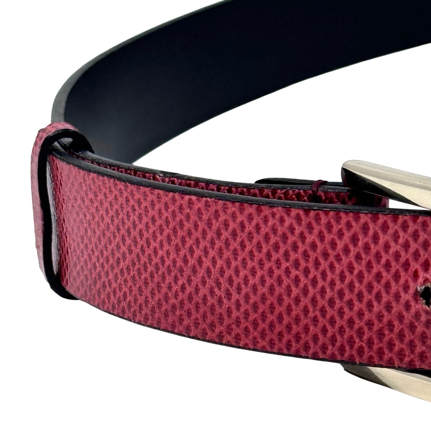 Gucci Red Lizard Skin Belt