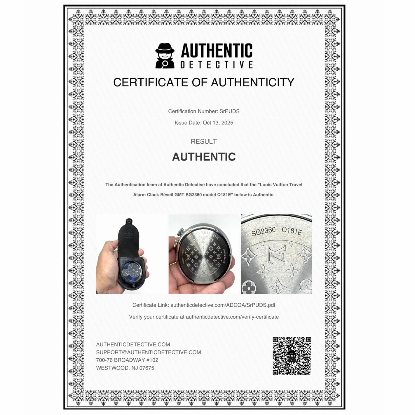 Louis Vuitton Travel Réveil Alarm Clock