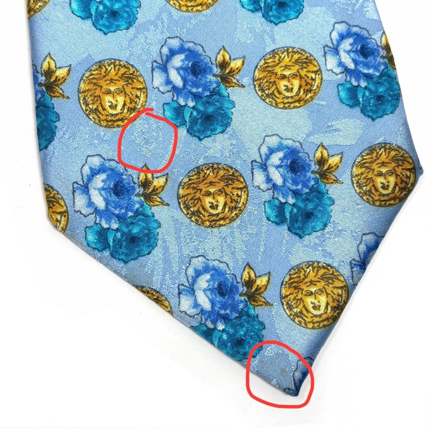 Versace Sky Blue Medusa Tie