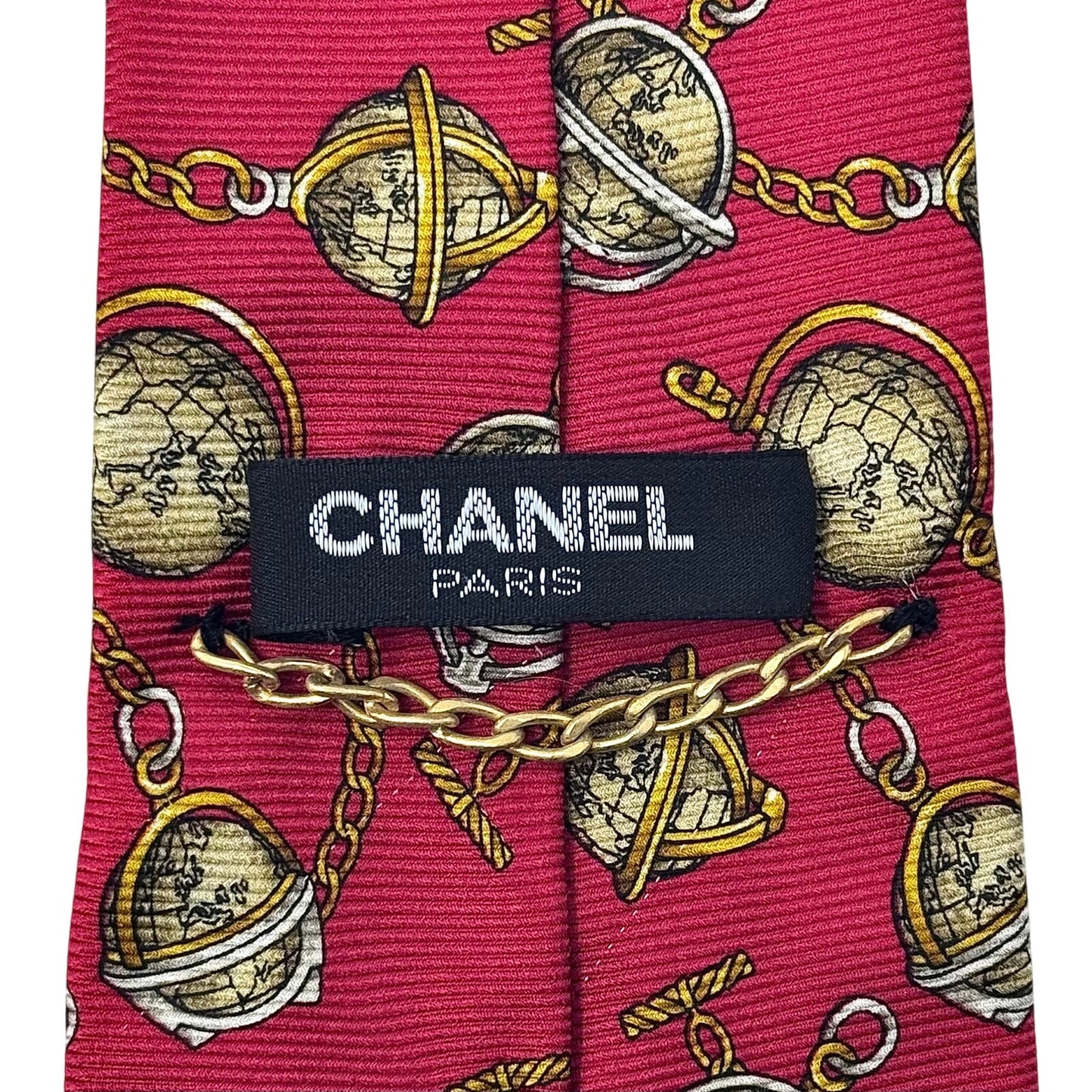 Chanel Globe Pattern Tie