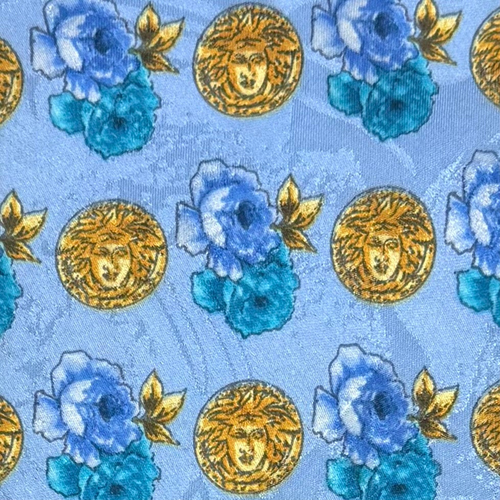 Versace Sky Blue Medusa Tie