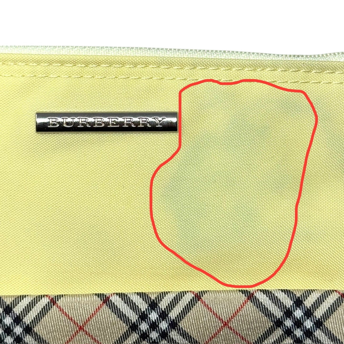 Burberry Yellow Zipper Pouch