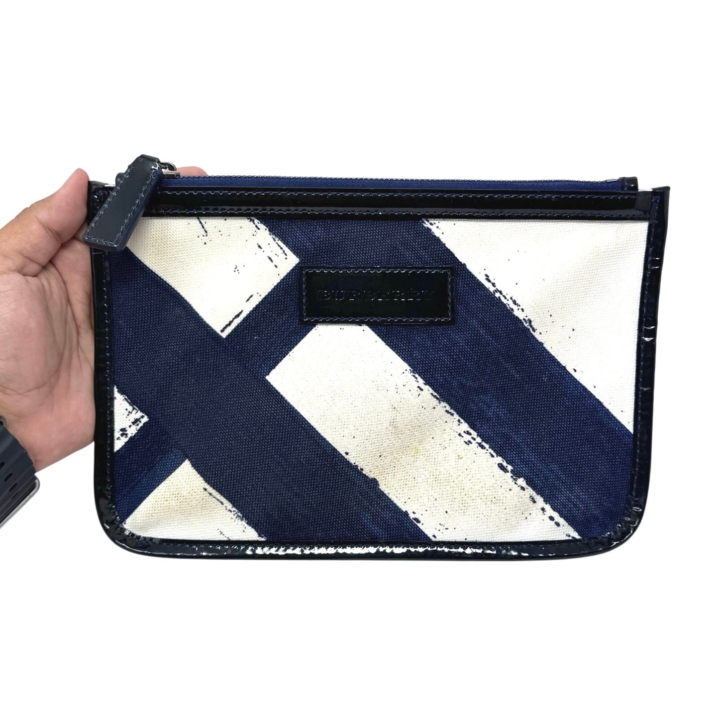 Burberry Striped Canvas Pouch