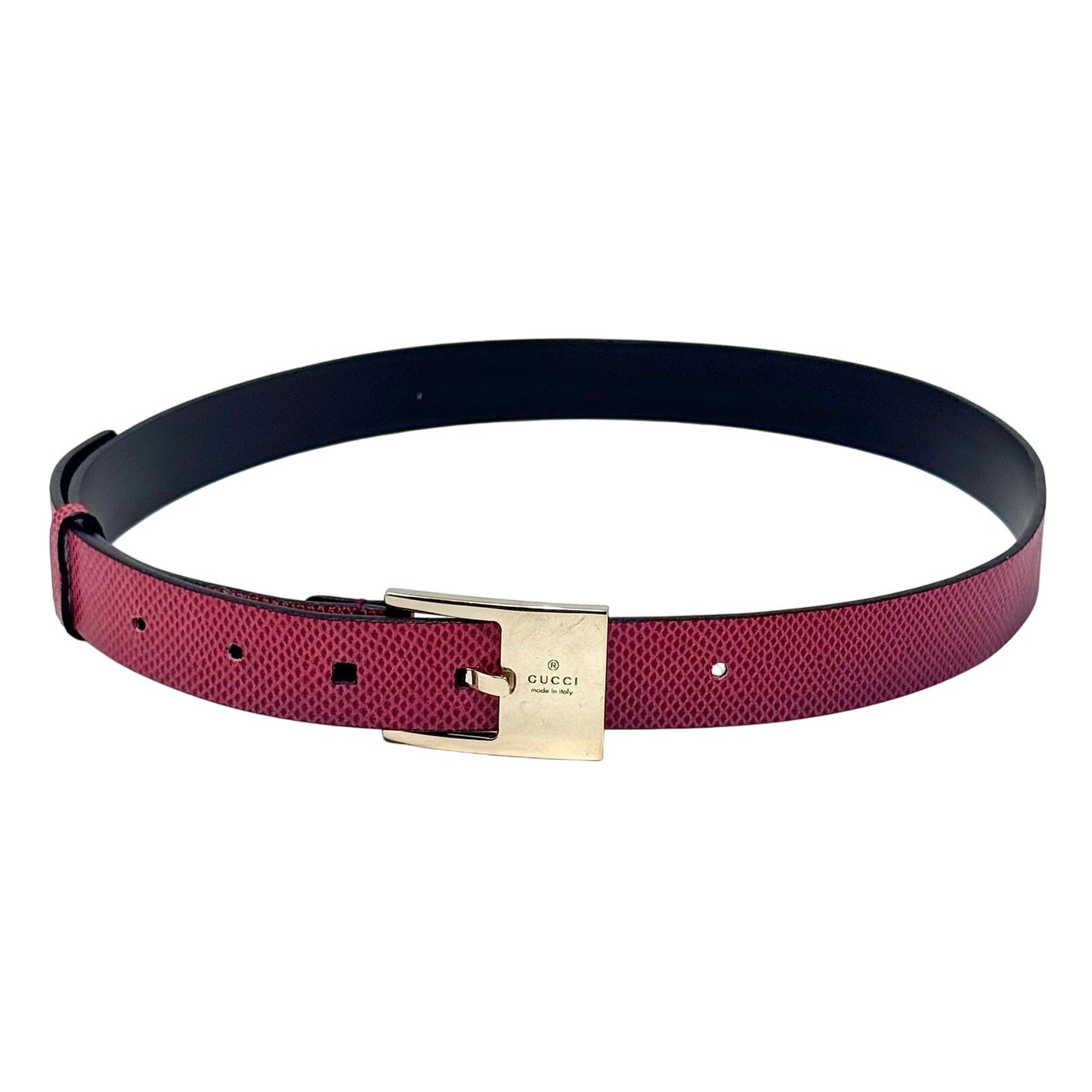 Gucci Red Lizard Skin Belt
