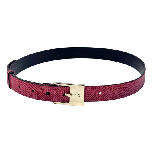 Gucci Red Lizard Skin Belt