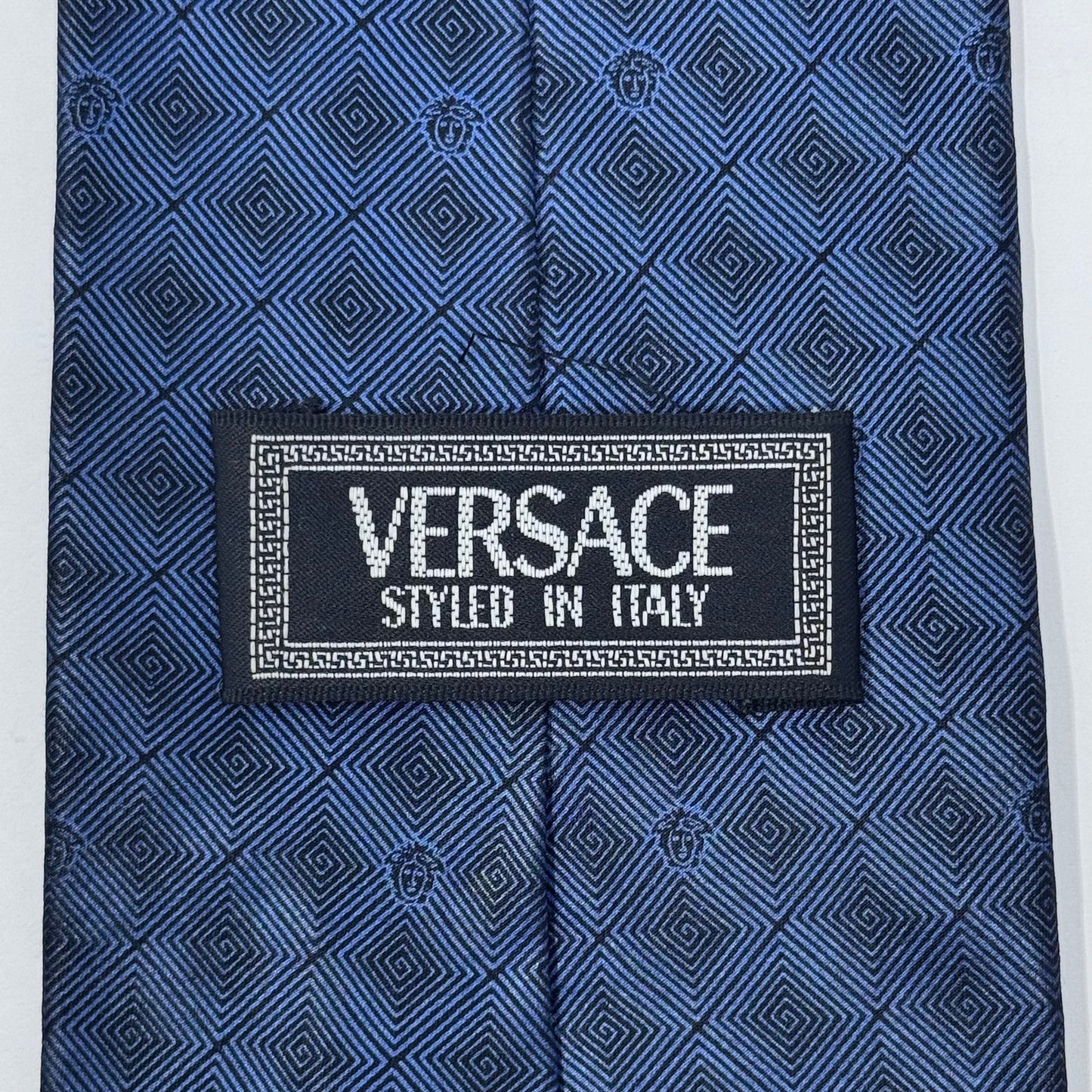 Versace Navy Abstract Pattern Tie