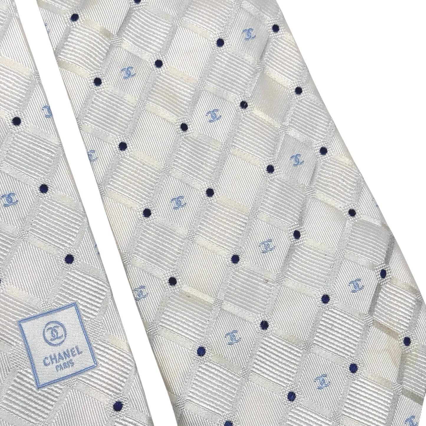 Chanel ‘CC’ Beige Pattern Tie