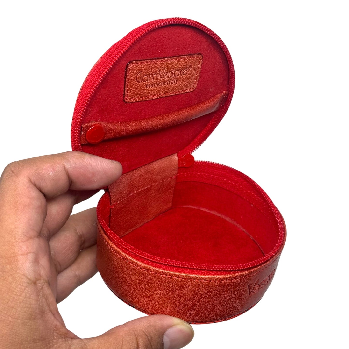 Versace Red Zipper Pouch