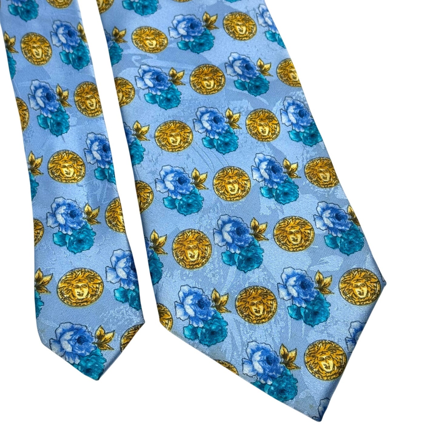 Versace Sky Blue Medusa Tie