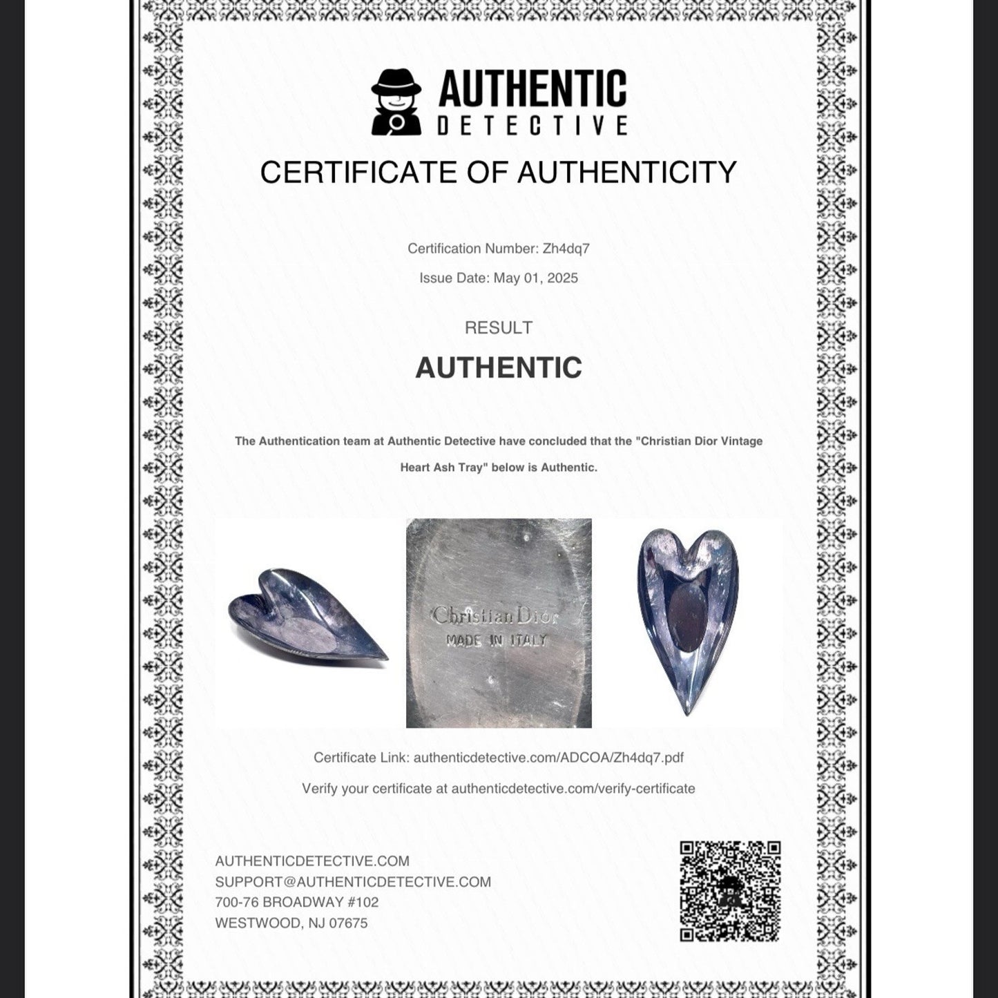 Christian Dior Heart Ashtray