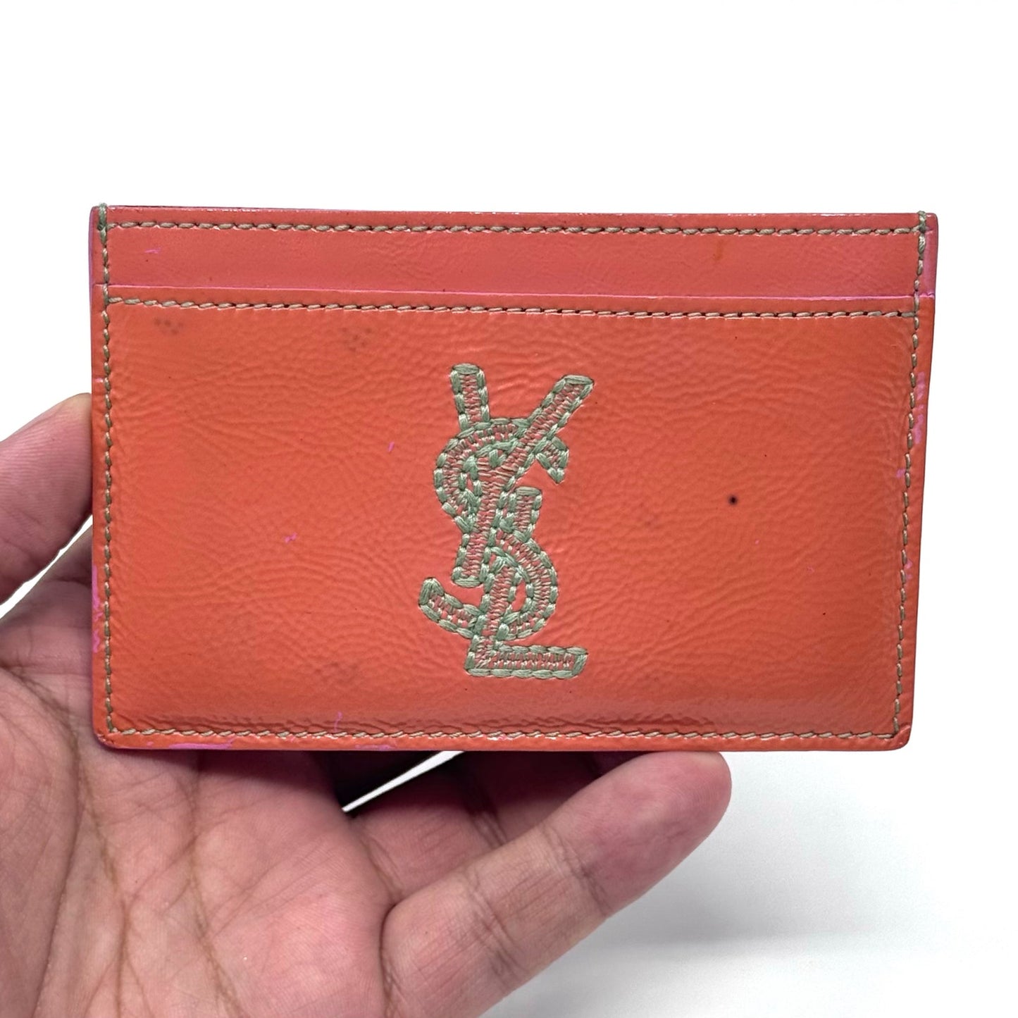 YSL Embroidered Cardholder Wallet