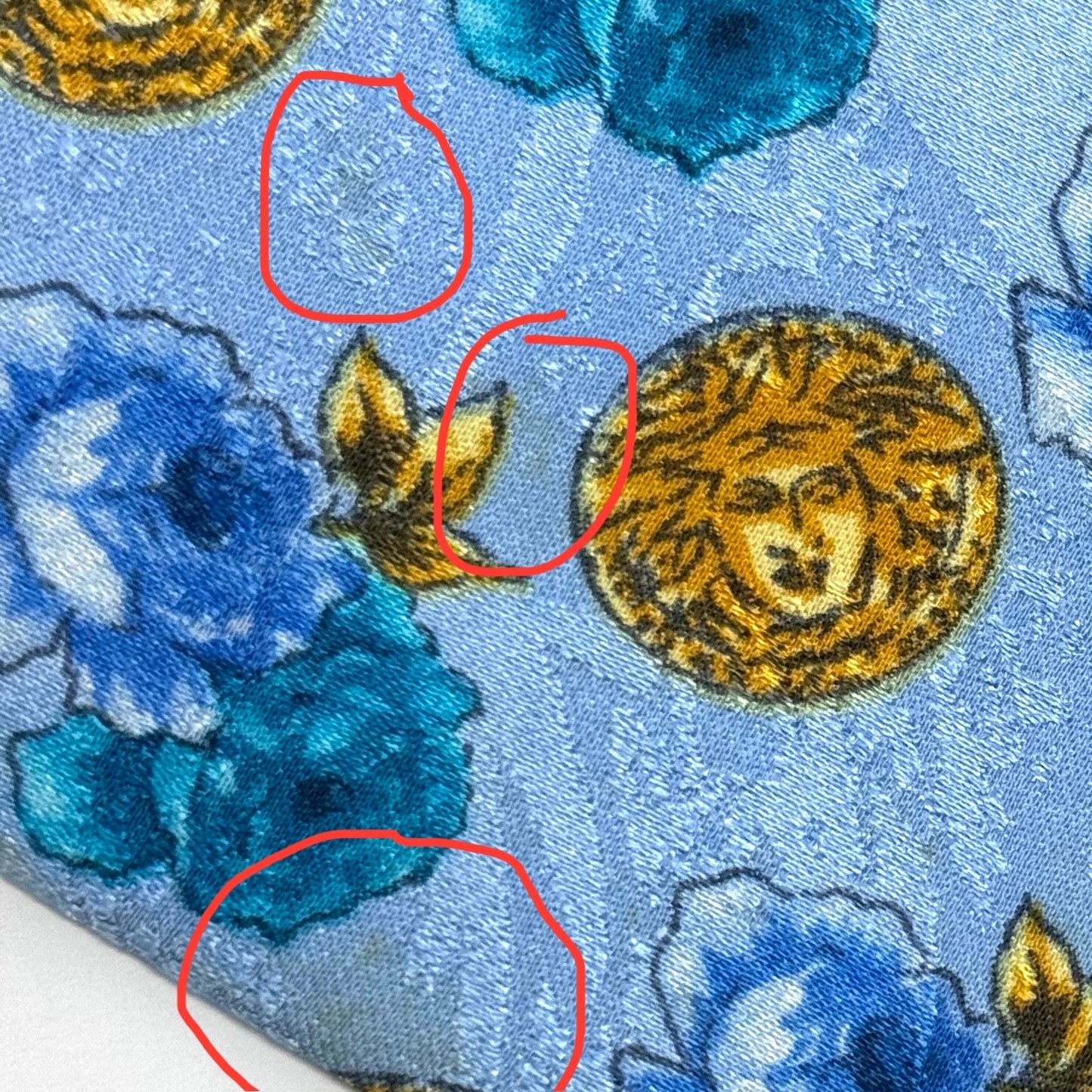 Versace Sky Blue Medusa Tie