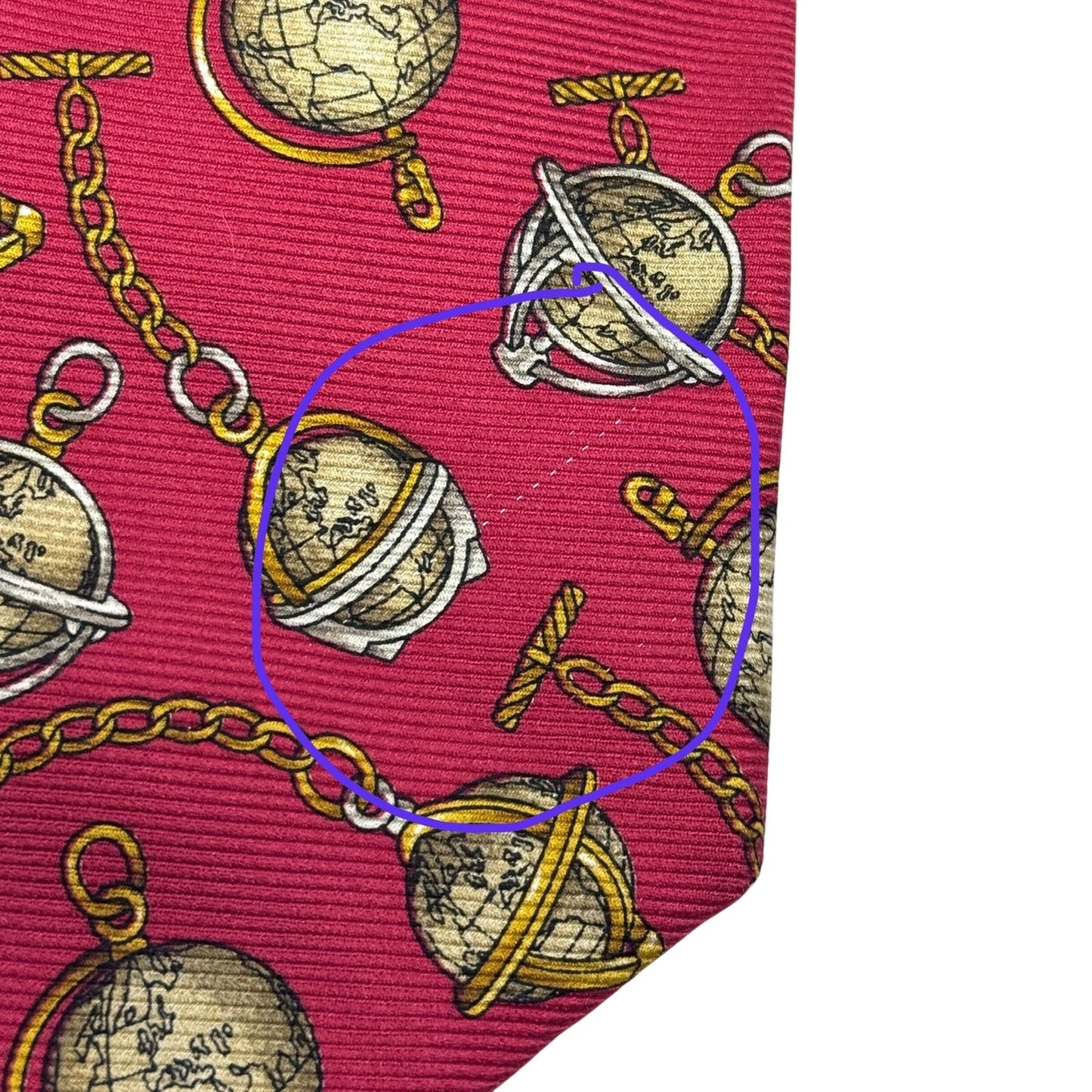 Chanel Globe Pattern Tie