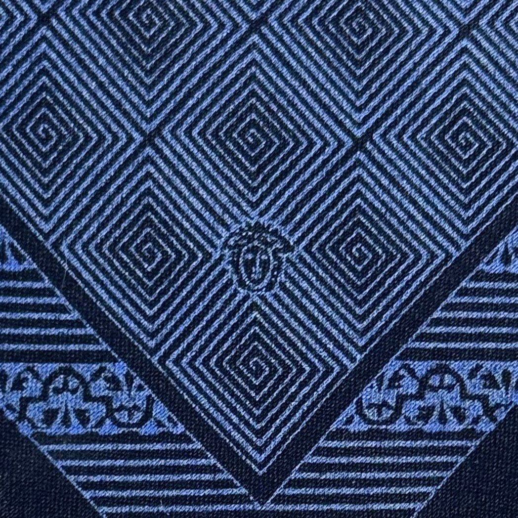 Versace Navy Abstract Pattern Tie