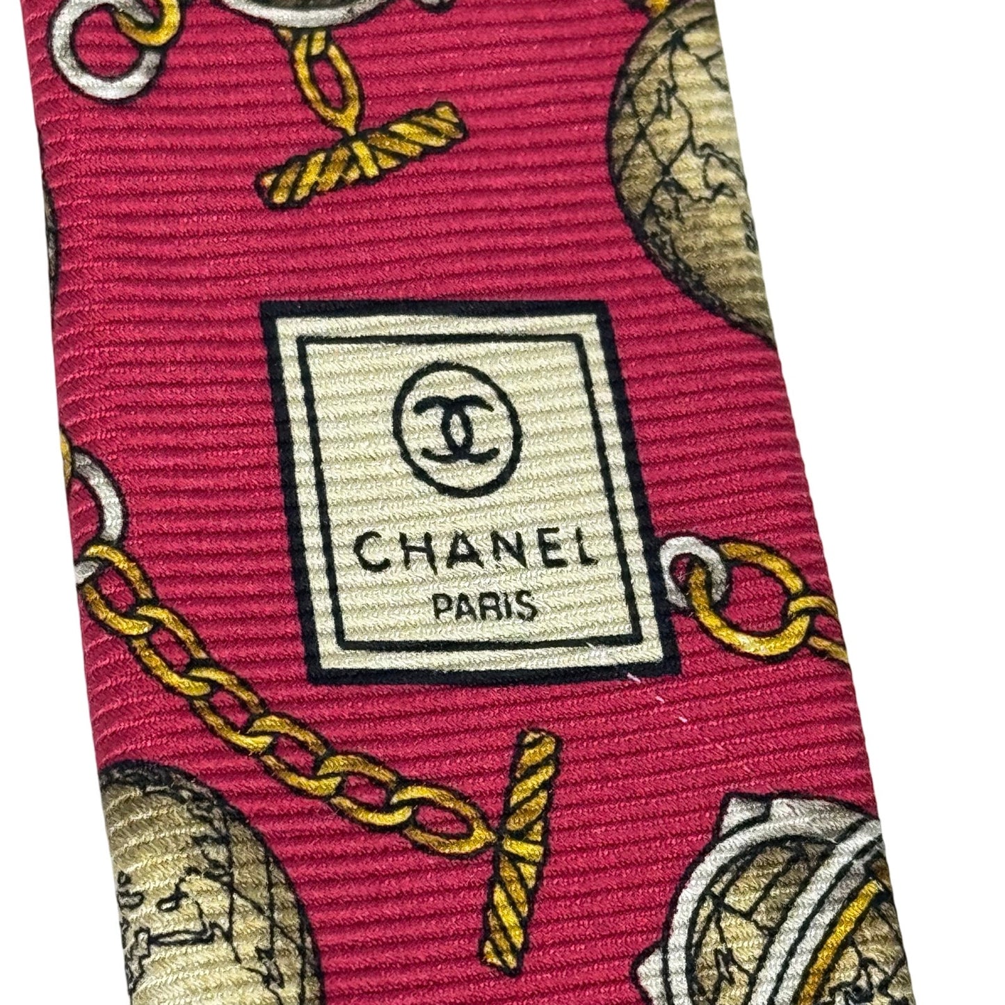 Chanel Globe Pattern Tie