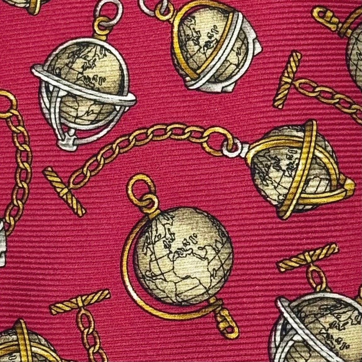 Chanel Globe Pattern Tie