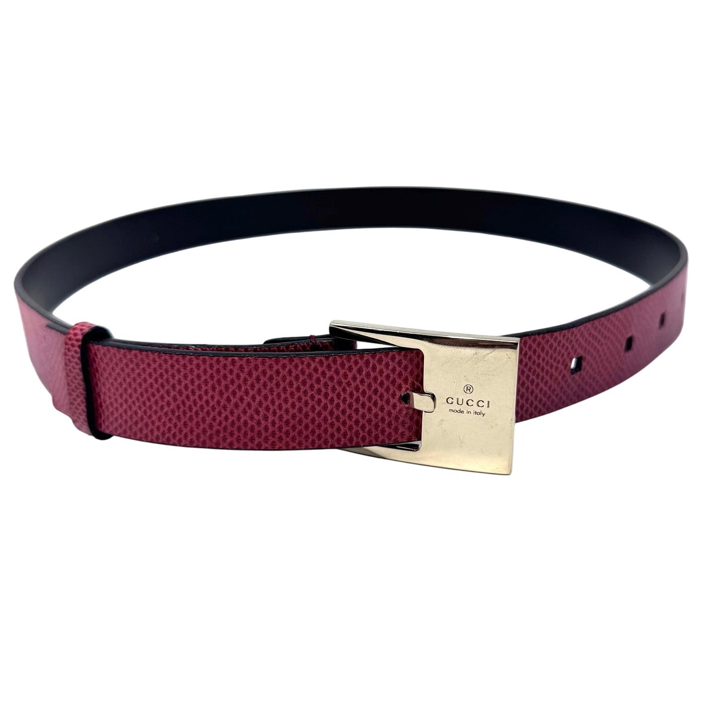 Gucci Red Lizard Skin Belt