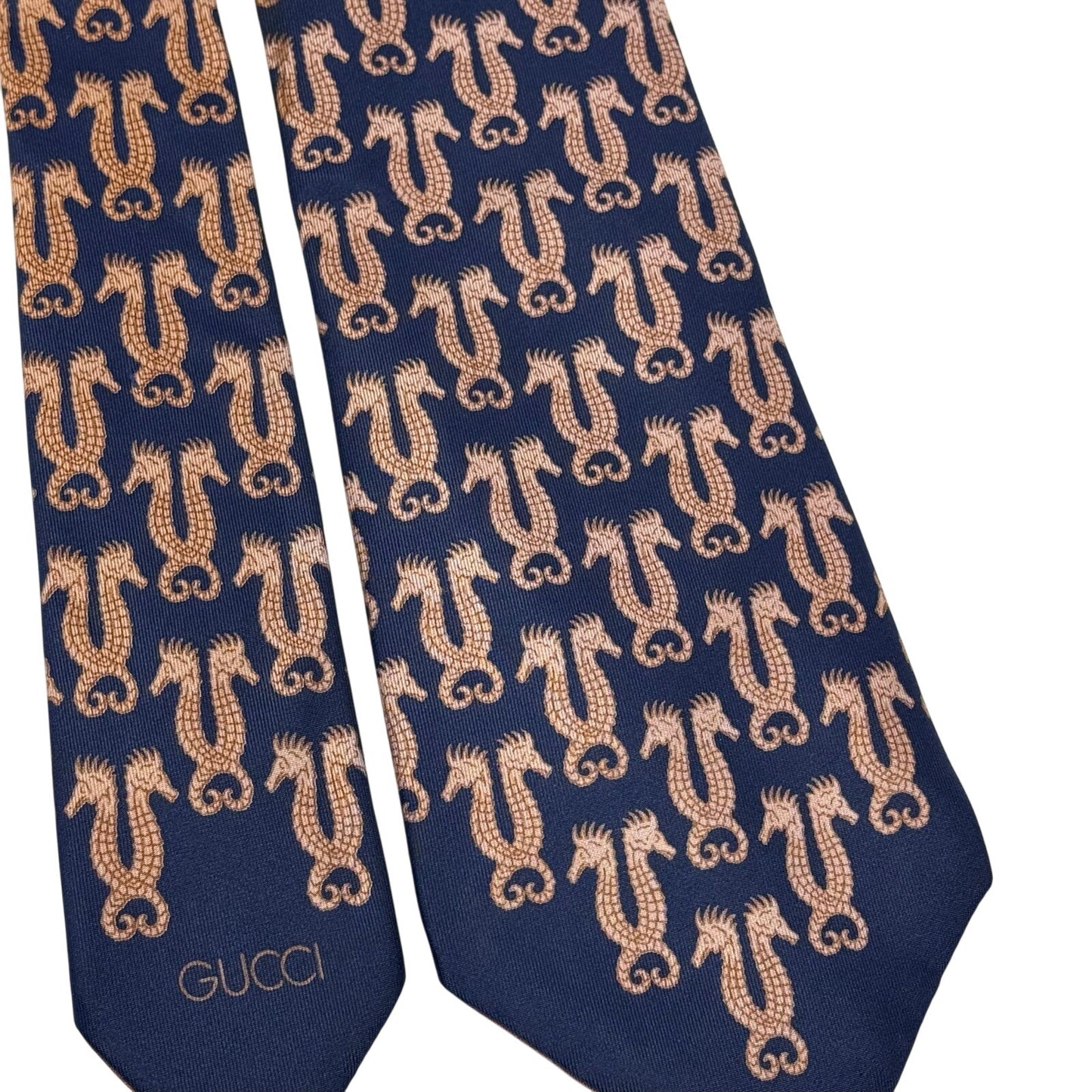 Gucci Seahorse Pattern Tie