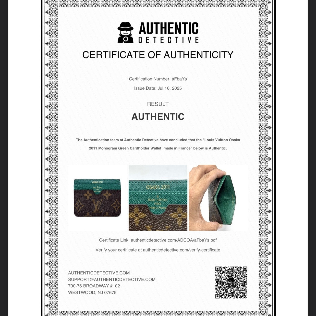 Louis Vuitton Orange Cardholder Wallet