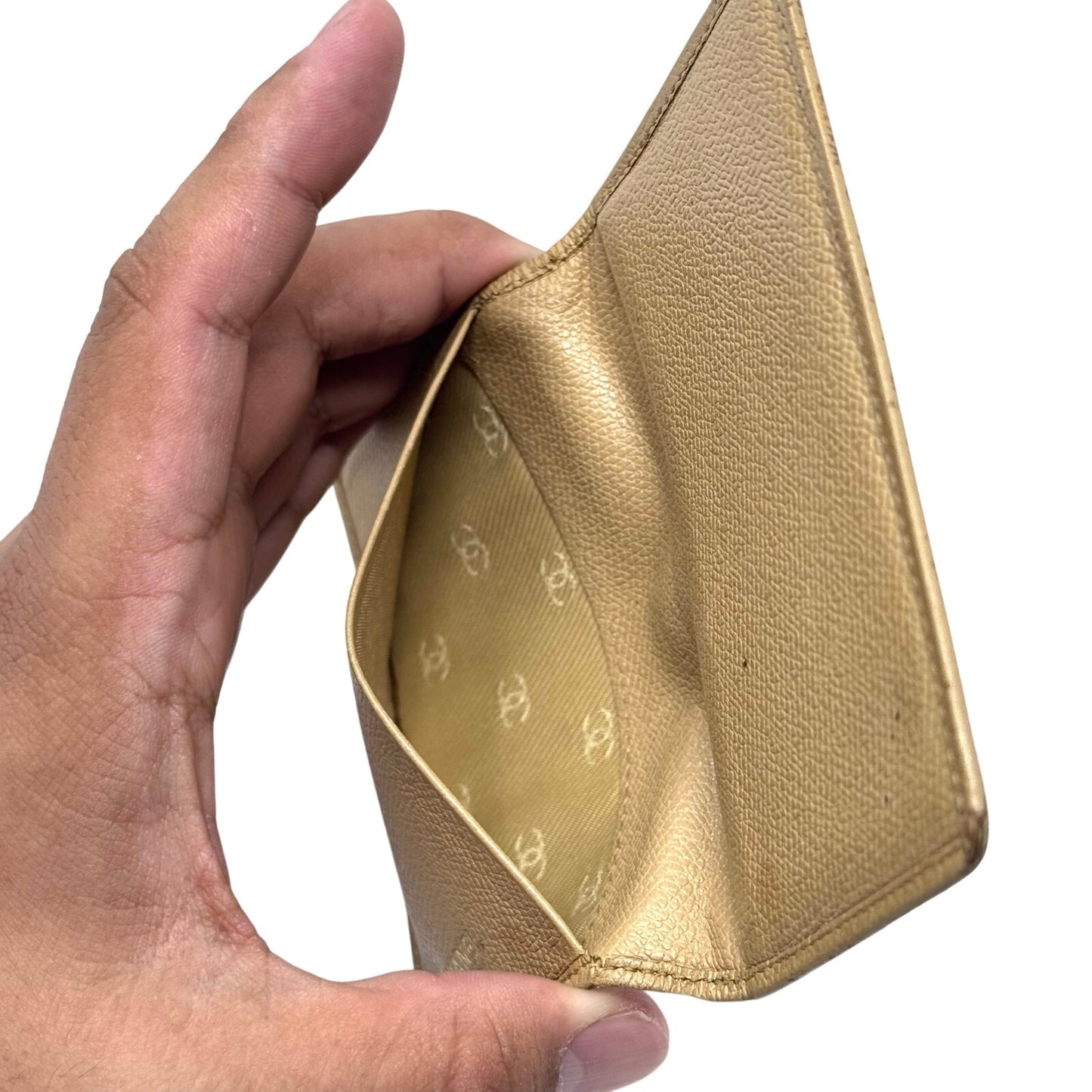 Chanel Beige Bifold Wallet