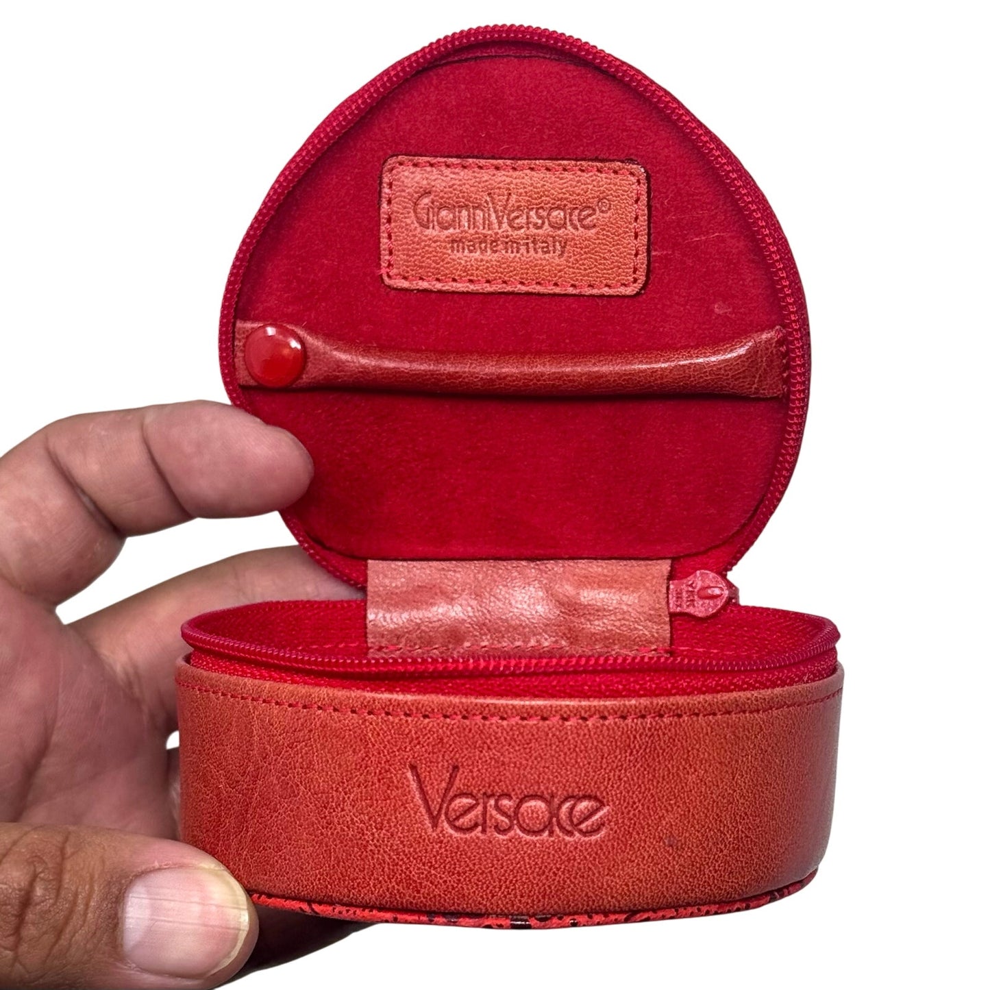 Versace Red Zipper Pouch